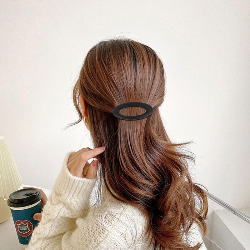 Amariver Hair Barrettes for Women 4packs Hair Clips French Barrette Clip Oval Hair Clips for Thick Thin Long Short Hair Fashion Accessories for Women Girls - Image 3